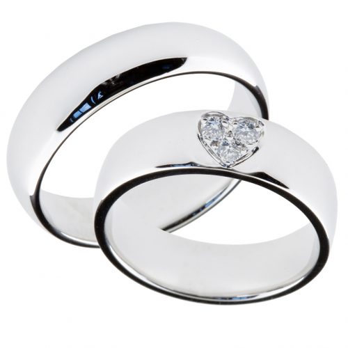 Forlovelsesringer gifteringer hvitt gull 3x0,05 diamant ca. 6 mm