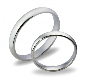 Forlovelsesringer gifteringer i hvitt gull glatte ca. 3mm