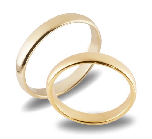 Forlovelsesringer gifteringer i gult gull glatte ca. 3mm