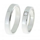 Forlovelsesringer gifteringer hvitt gull 14k 1x0,03 tw/si ca 3,5mm