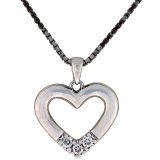 Elise alliansehjerte i hvitt gull 0,15 tw/si.