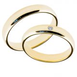 Forlovelsesringer gifteringer gult gull 1x0,02 diamant ca. 4 mm