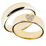 Forlovelsesringer gifteringer gult gull 3x0,05 diamant ca. 6 mm