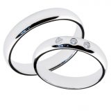 Forlovelsesringer gifteringer hvitt gull 3x0,02 diamant ca. 4 mm