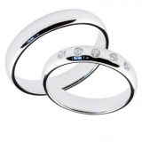 Forlovelsesringer gifteringer hvitt gull 5x0,02 diamant ca. 4 mm