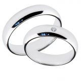 Forlovelsesringer gifteringer hvitt gull 1x0,02 diamant ca. 5 mm