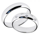 Forlovelsesringer gifteringer hvitt gull 5x0,02 diamant ca. 5 mm