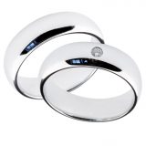 Forlovelsesringer gifteringer hvitt gull 1x0,05 diamant ca. 6 mm