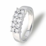 Duett diamantring hvitt gull 1,00 ct tw/si