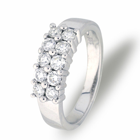 Duett diamantring hvitt gull 1,00 ct tw/si