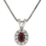 Lady smykke med rubin og diamanter 0,25 tw/si.