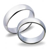 Forlovelsesringer gifteringer hvitt gull glatte ca. 6 mm