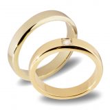 Forlovelsesringer gifteringer gult gull 1x0,03 diamant ca 4mm