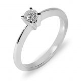 Lykke enstens ring hvitt gull 0,15 ct tw/si