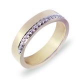 Ring gult gull 0,20 tw/si diamanter