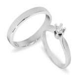 Forlovelseringer hvitt gull 0,20 tw/si + glatt 4,2mm