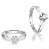 Enstens ring hvitt gull 14k 0,52 TW/VS2. E.G.L.